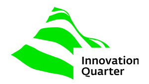 Illustratie van een groen witte vlag en de tekst InnovationQuarter